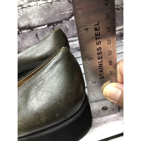 Salvatore Ferragamo Boutique Green Suede Leather Logo Pump Shoes Women Sz 8.5 2A - Picture 13 of 16